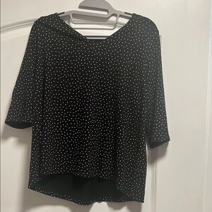 Black Polka Dot Women's Top